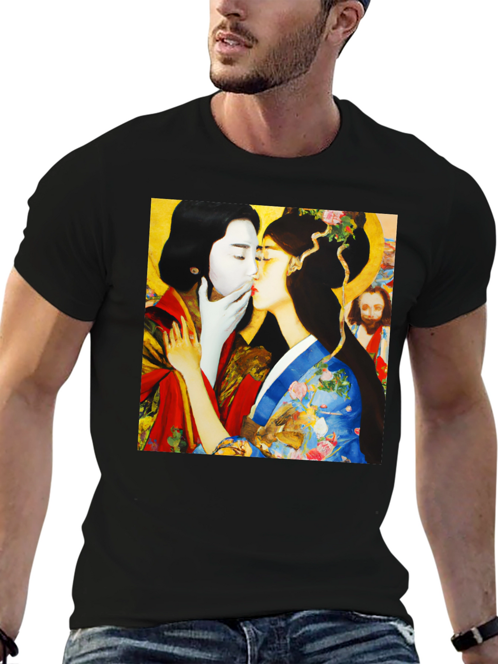 Artistic Graphic Tee: Love and Tradition