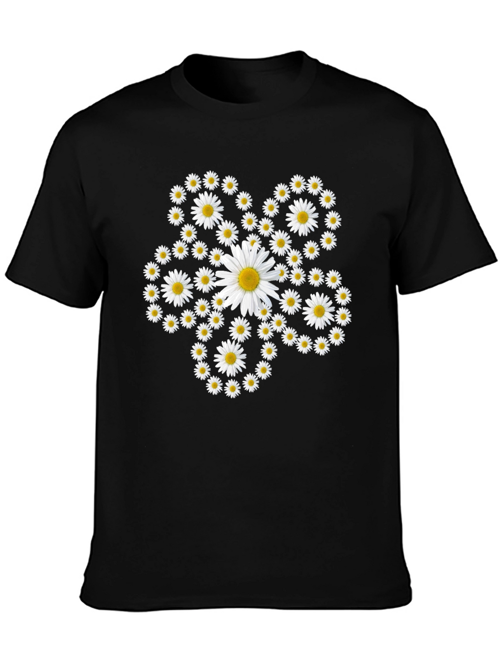 Daisy Flower Power Black Tee