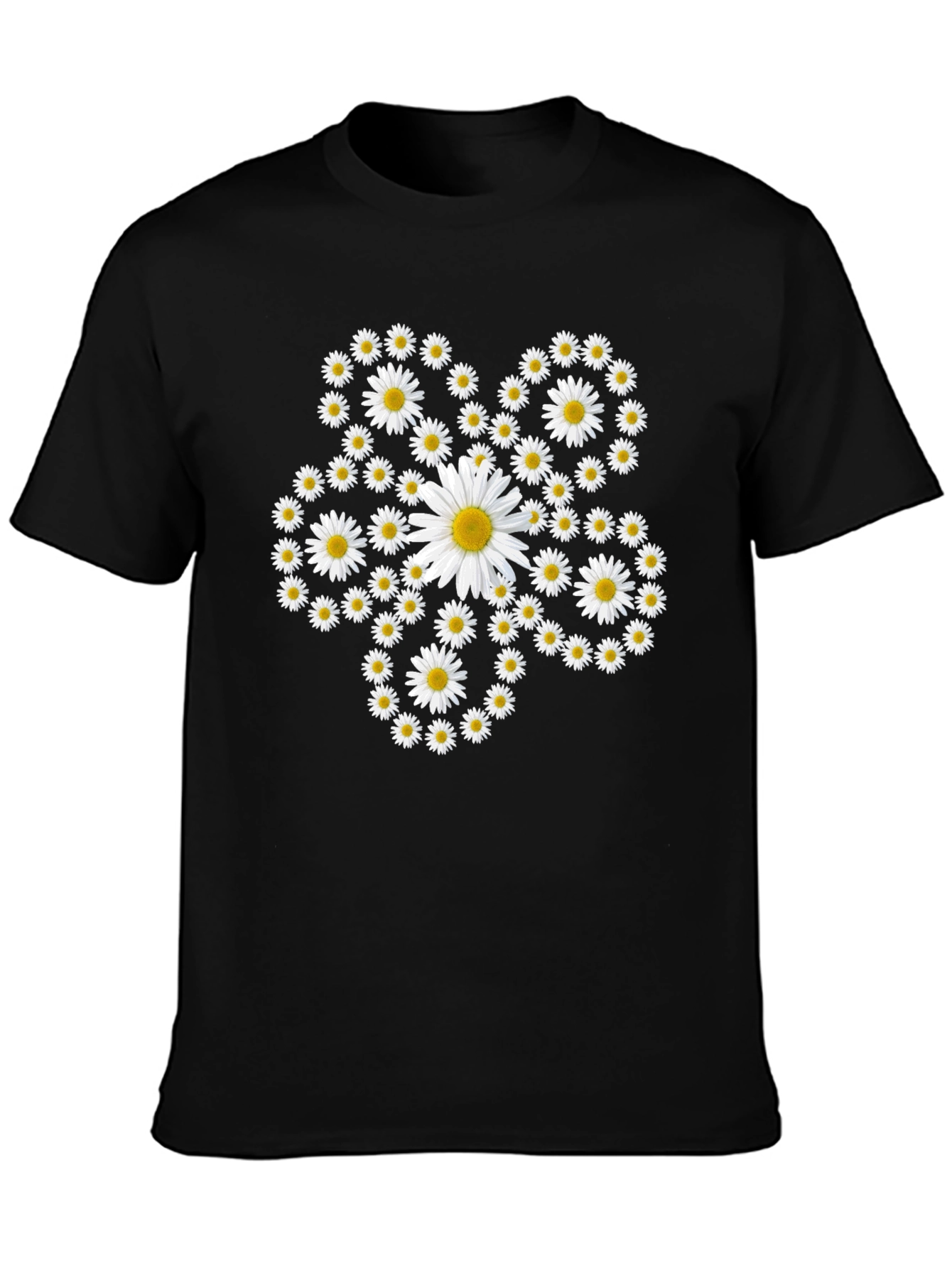 Daisy Flower Power Black Tee
