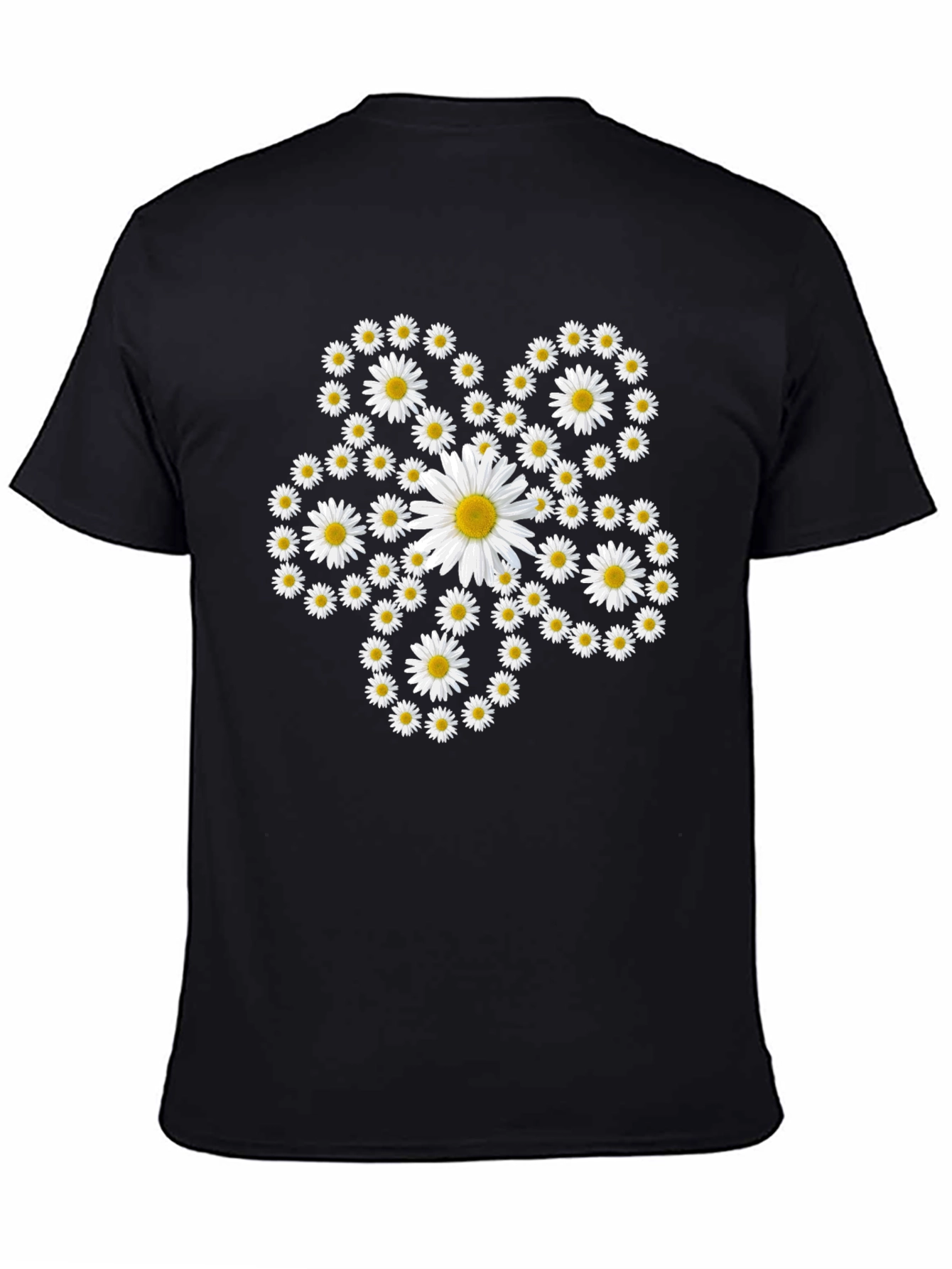 Daisy Flower Power Black Tee