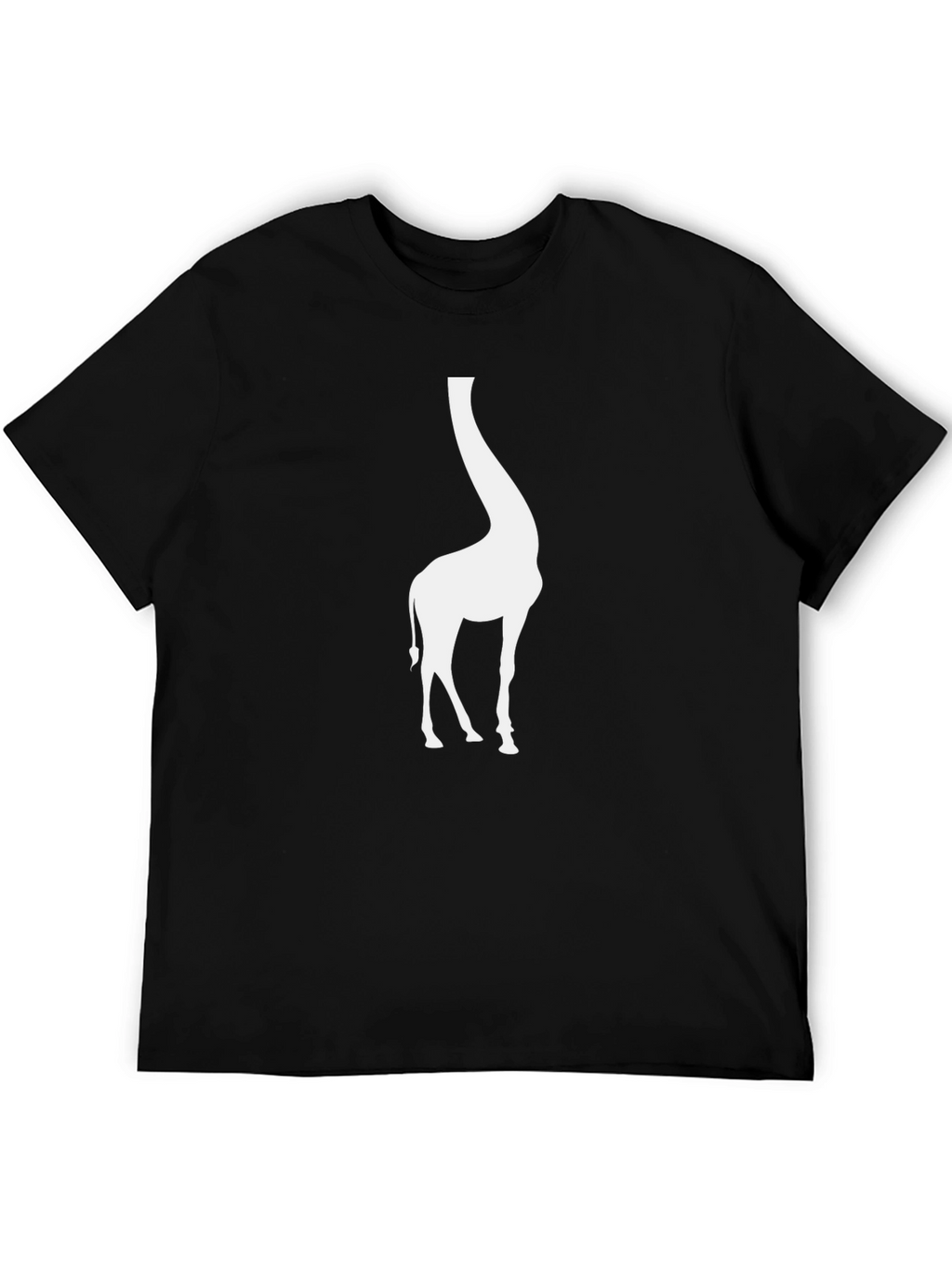 Giraffe Silhouette Black T-Shirt