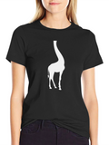 Giraffe Silhouette Black T-Shirt