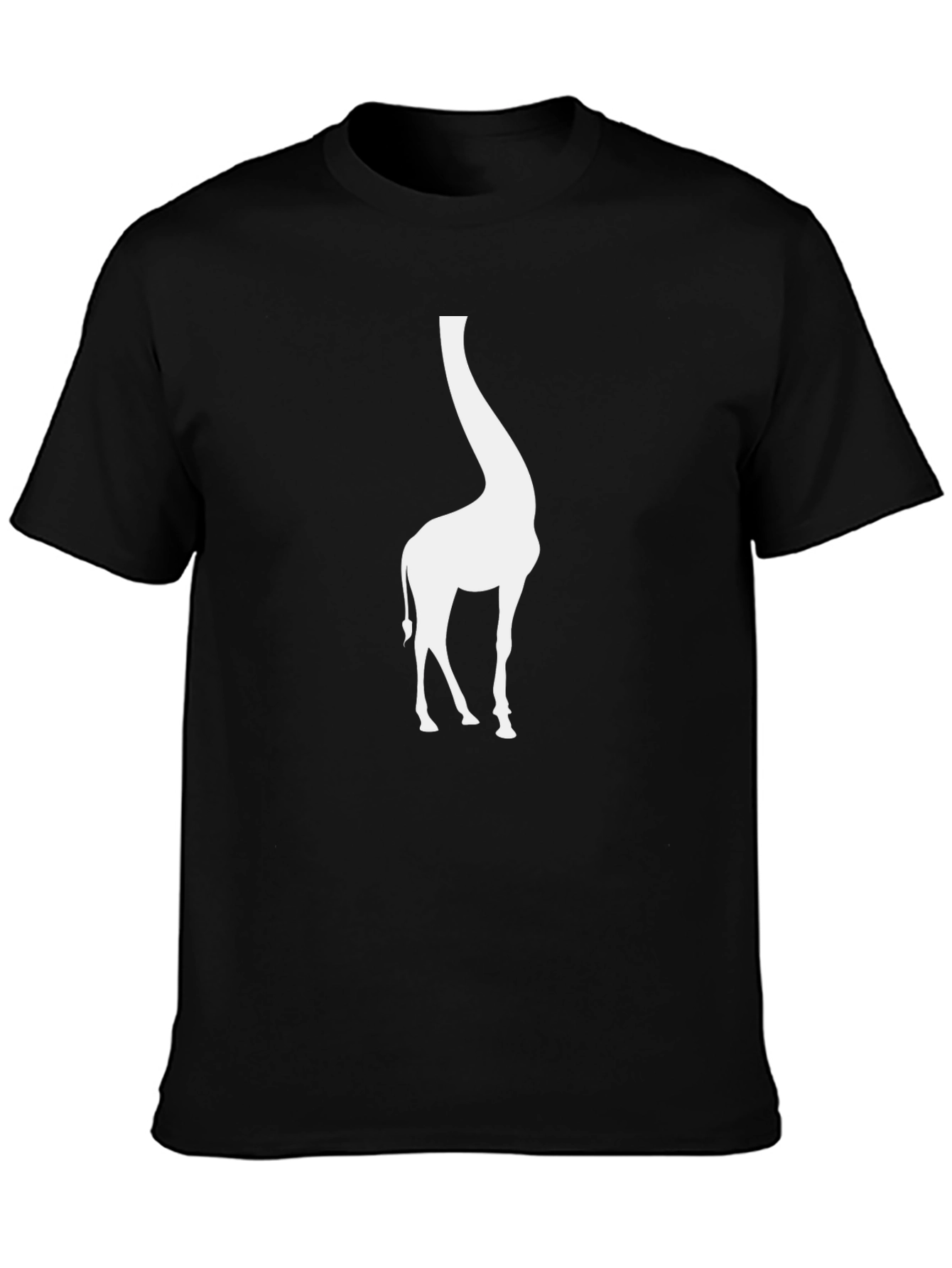 Giraffe Silhouette Black T-Shirt