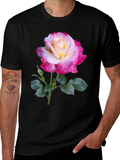 Rose Graphic Tee - Elegant Floral Design