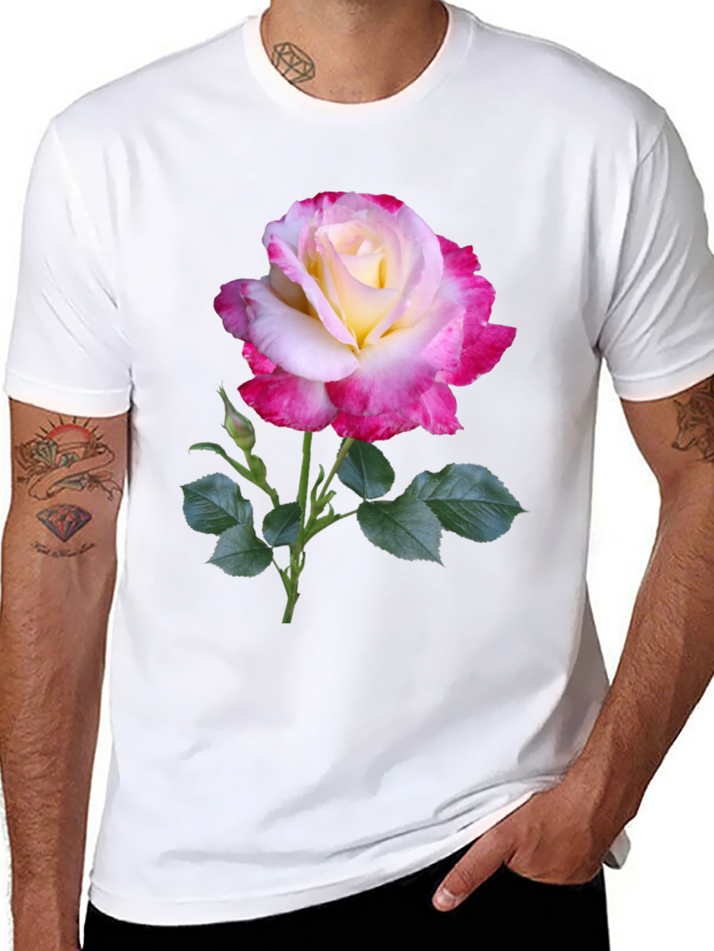 Rose Graphic Tee - Elegant Floral Design