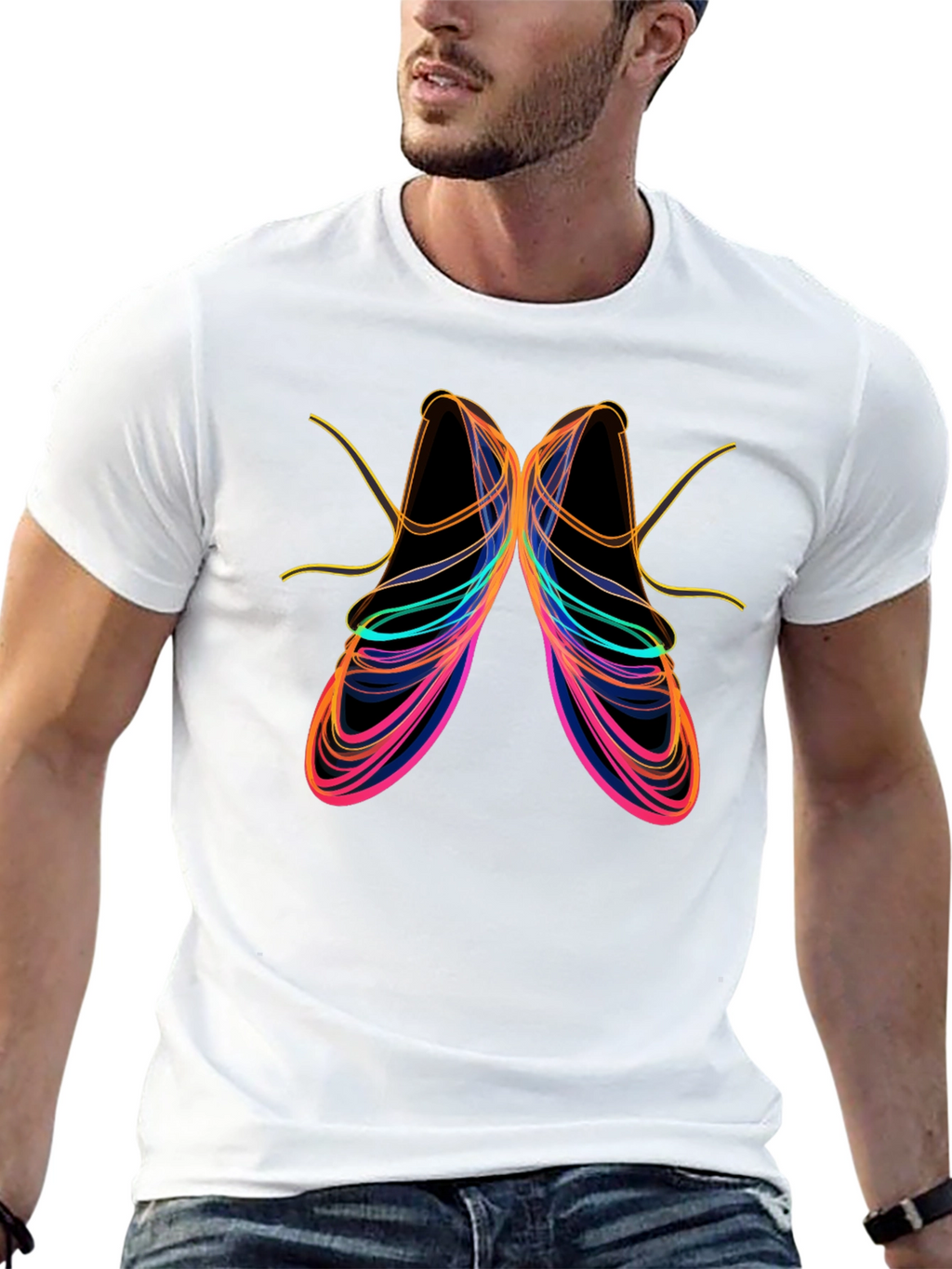 Abstract Ballet Shoe Graphic Tee - Black