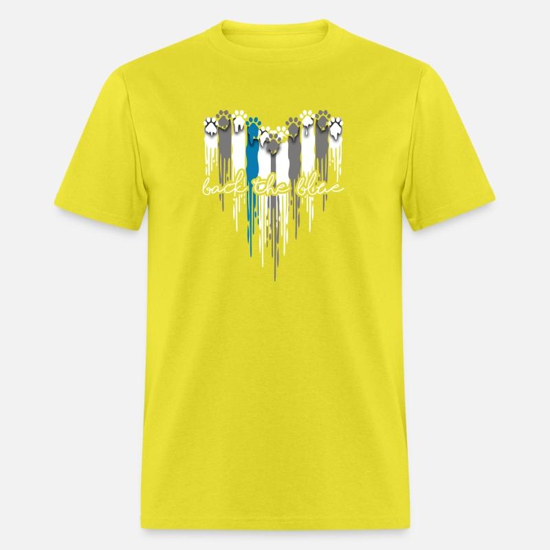 Heart Dog Paw Print Back The Blue