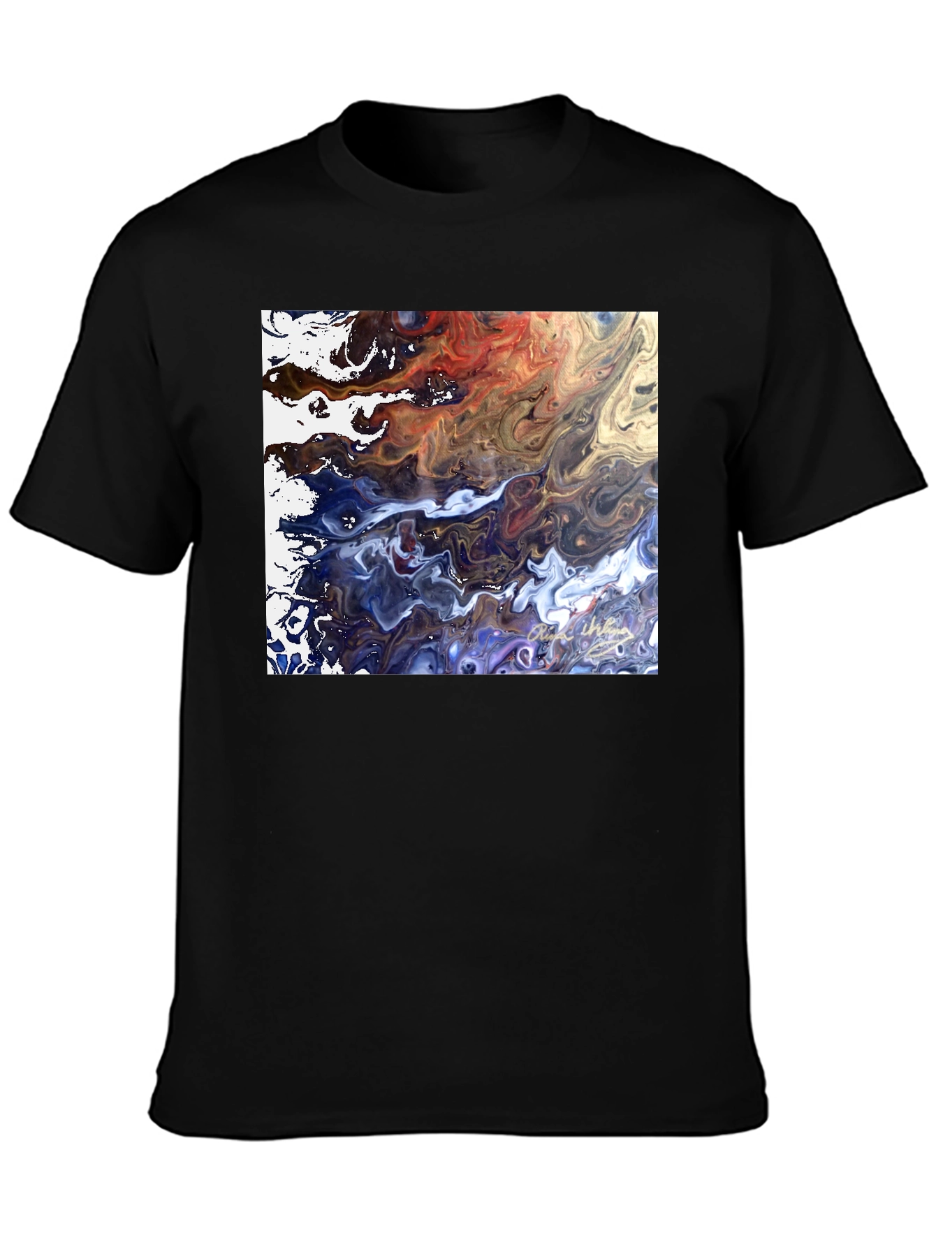 Abstract Art Graphic Tee - Modern Fluid Design