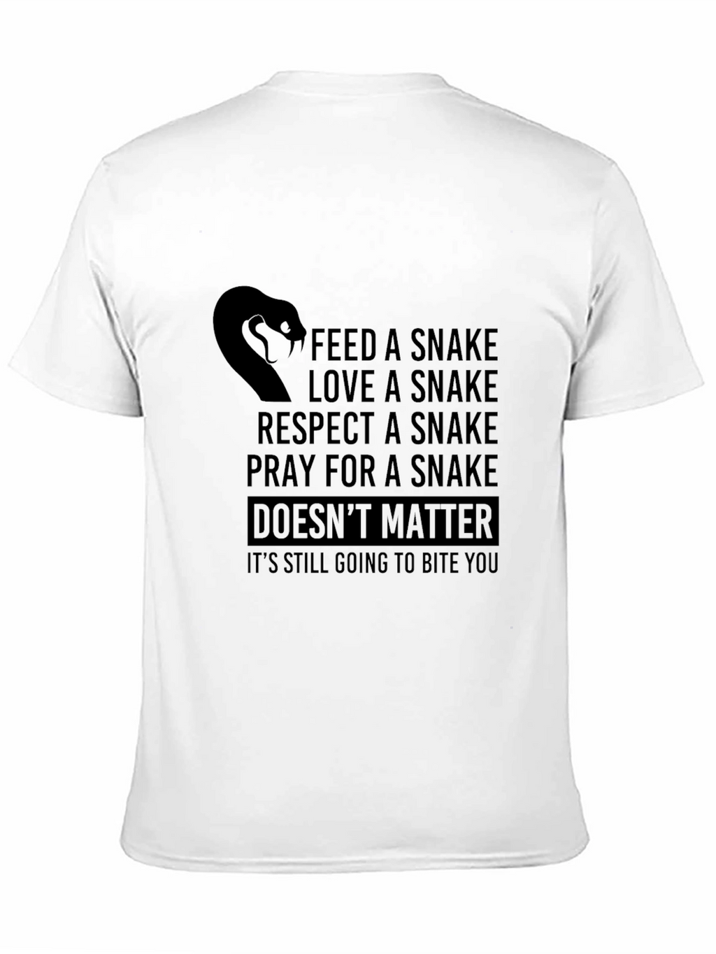 Funny Snake Bite Mens Black T-Shirt