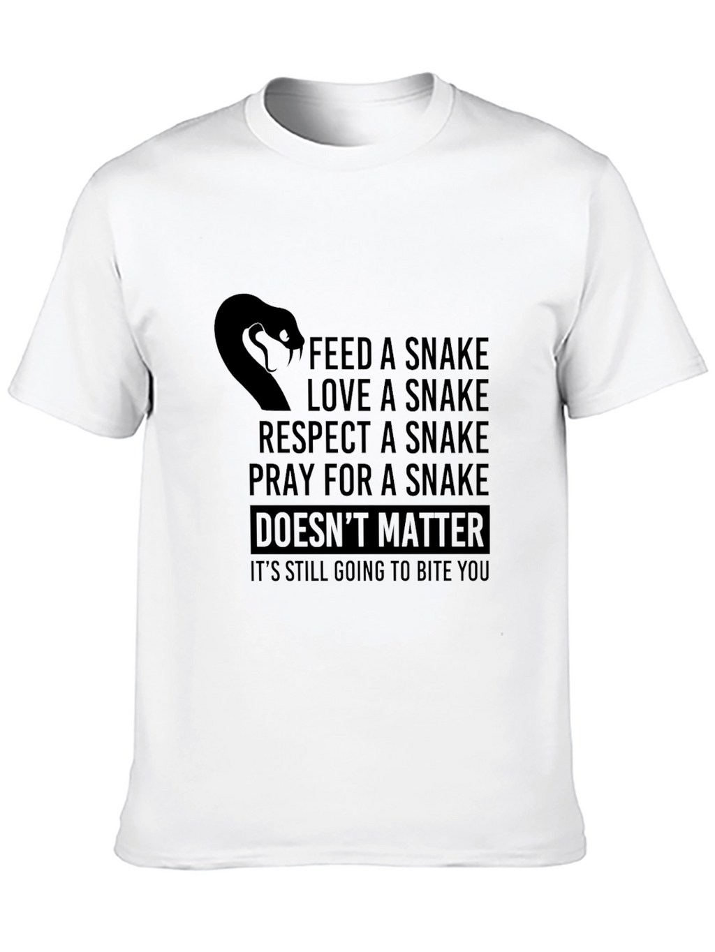 Funny Snake Bite Mens Black T-Shirt