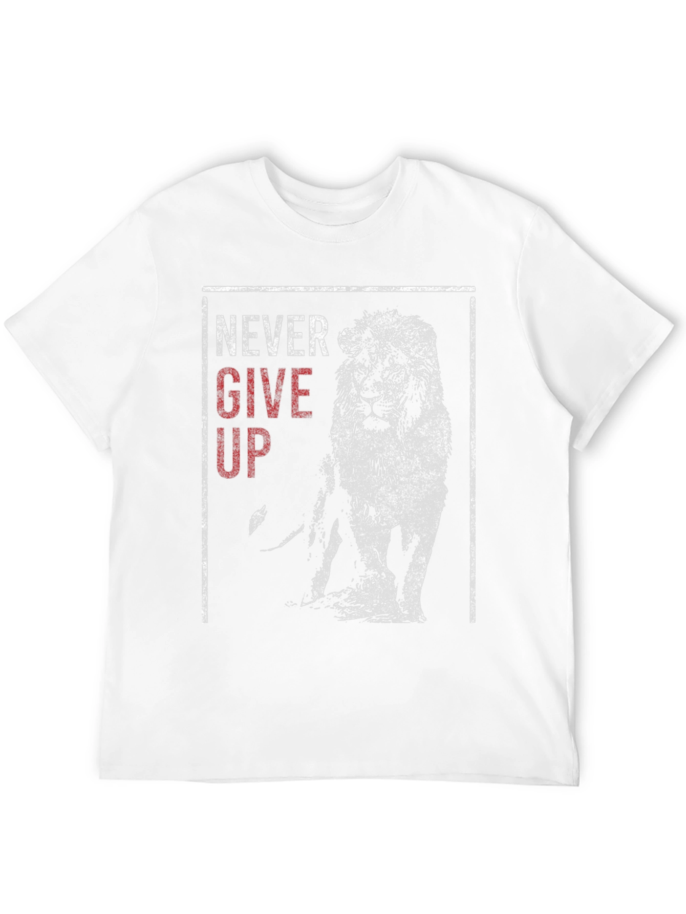 Never Give Up Lion Graphic T-Shirt