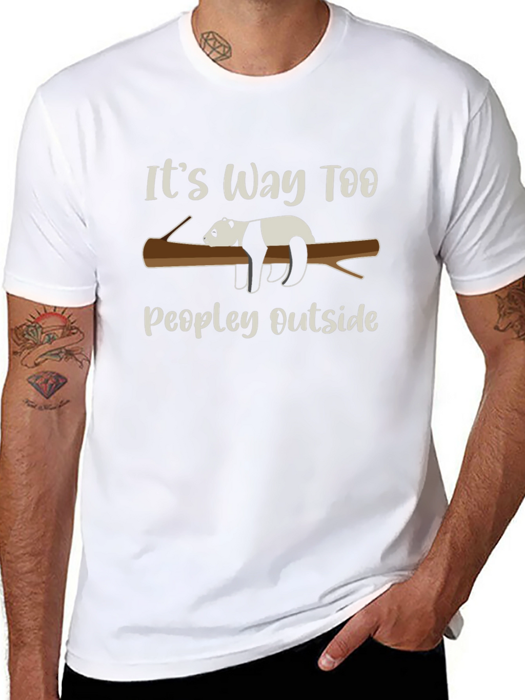 Its Way Too Peopley Outside Panda T-Shirt