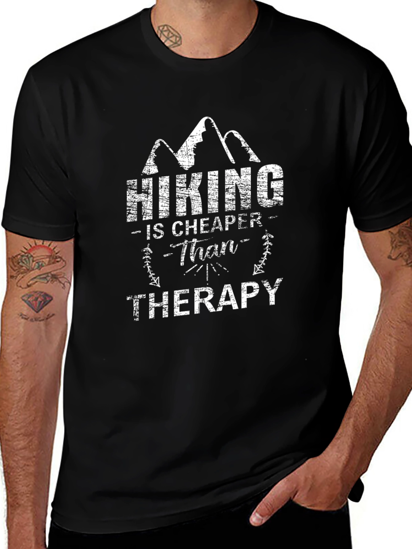 Hiking Cheaper Than Therapy Graphic Tee