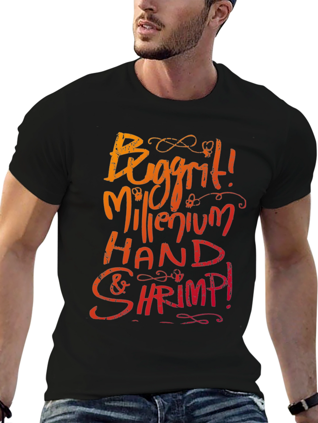 Buggrit Millenium Hand & Shrimp! Graphic Tee