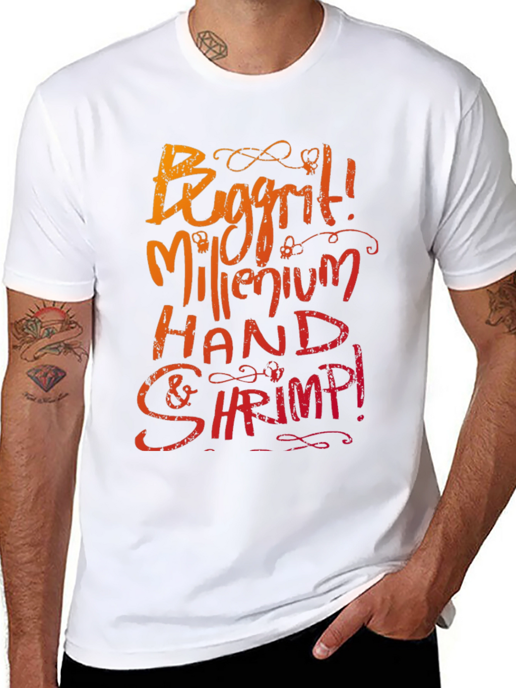 Buggrit Millenium Hand & Shrimp! Graphic Tee