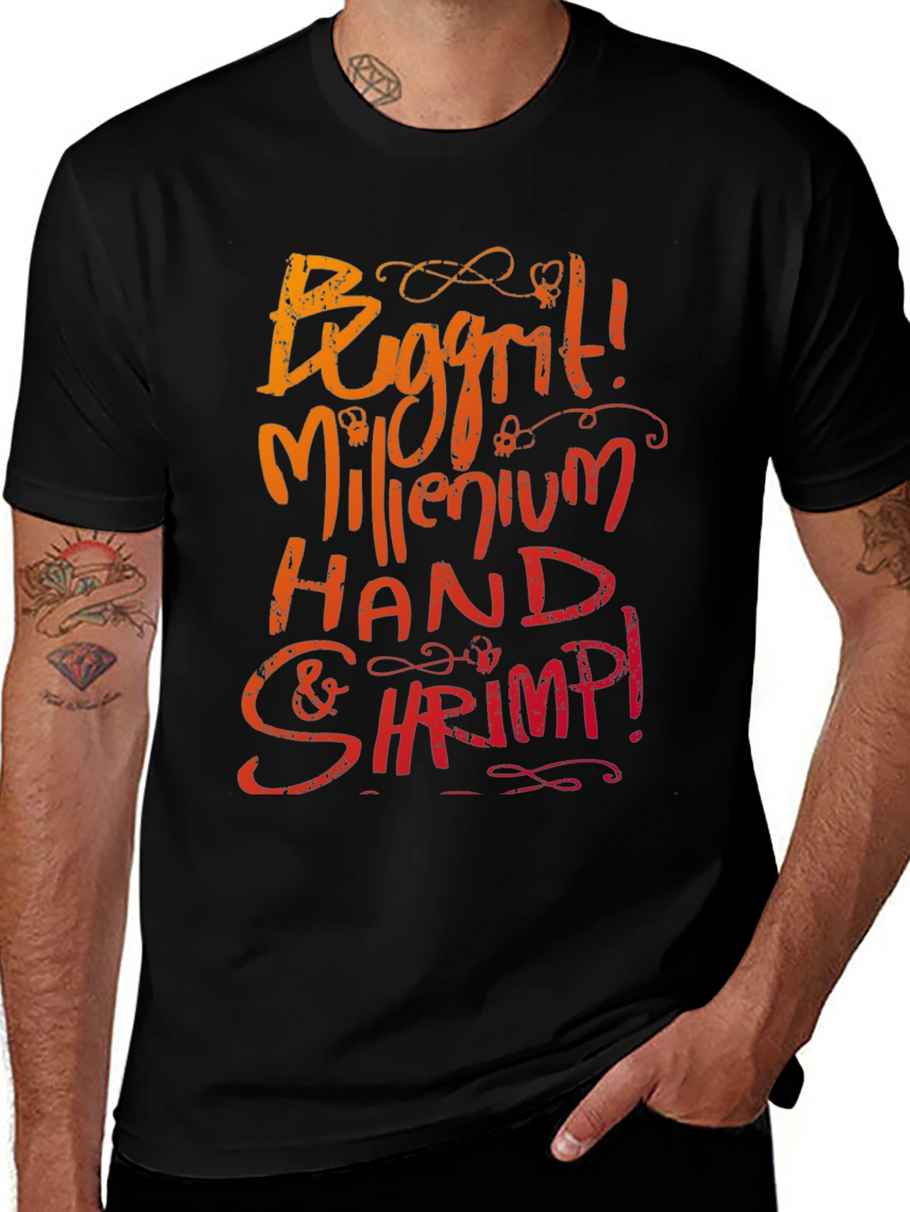 Buggrit Millenium Hand & Shrimp! Graphic Tee