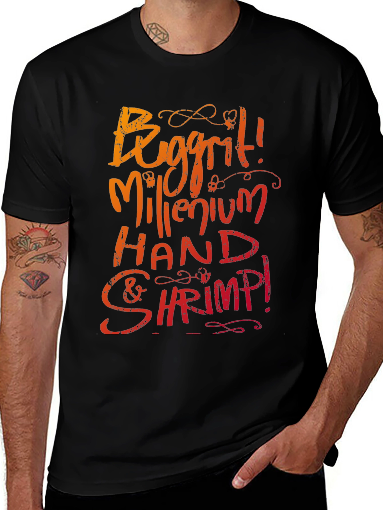 Buggrit Millenium Hand & Shrimp! Graphic Tee