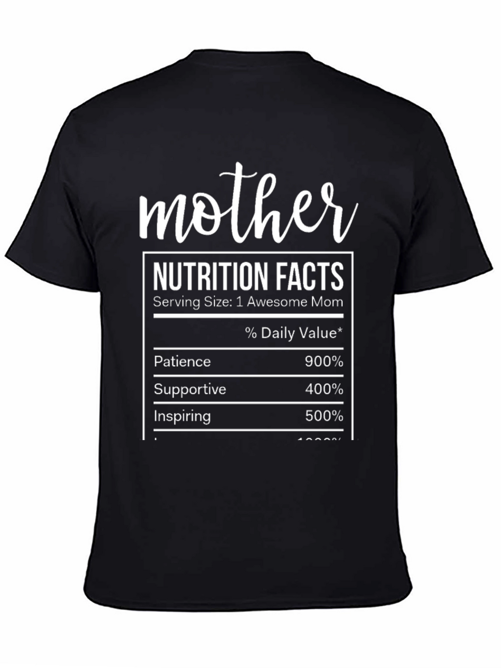 Mother Nutrition Facts Graphic T-Shirt