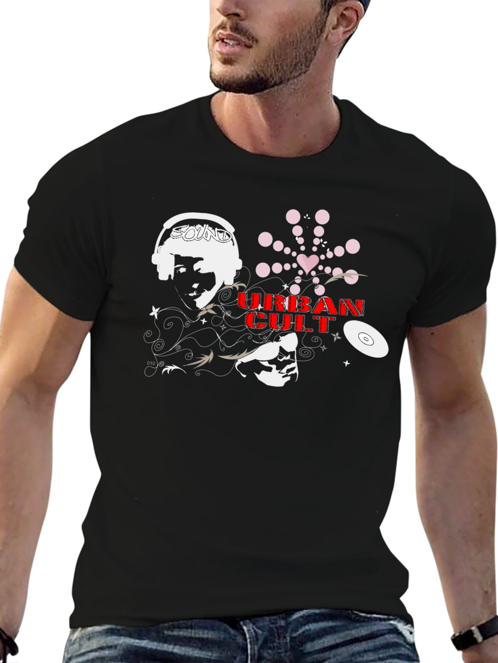 Urban Cult Graphic Tee - Black Cotton