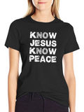 Know Jesus Know Peace Black Graphic Tee