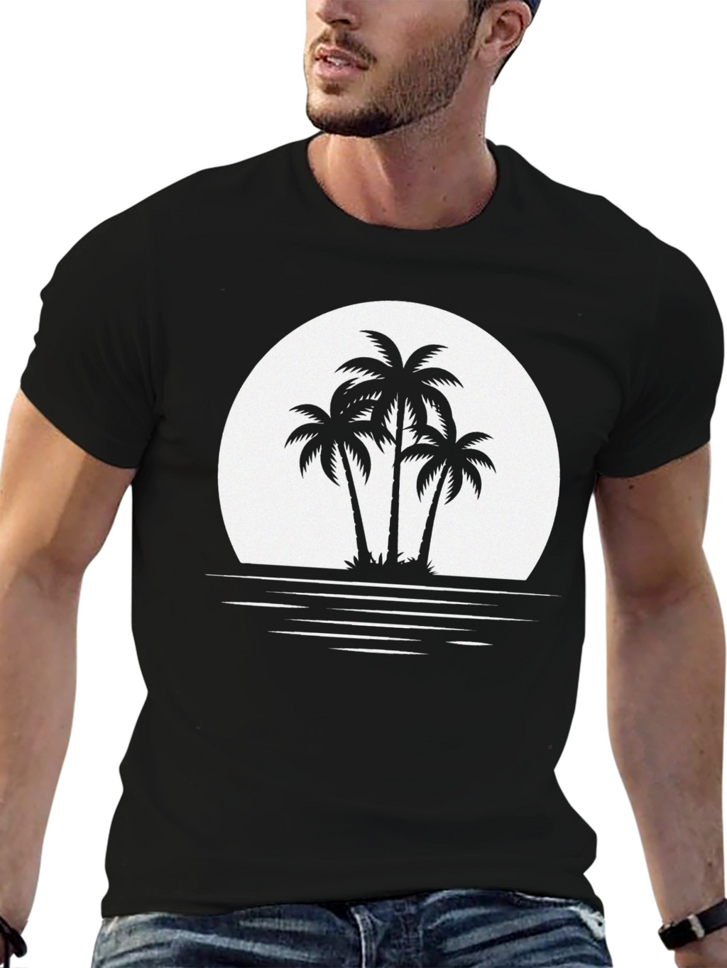 Palm Tree Sunset Graphic Tee