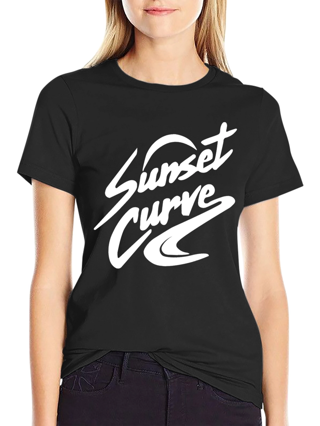 Sunset Curve Graphic Black T-Shirt