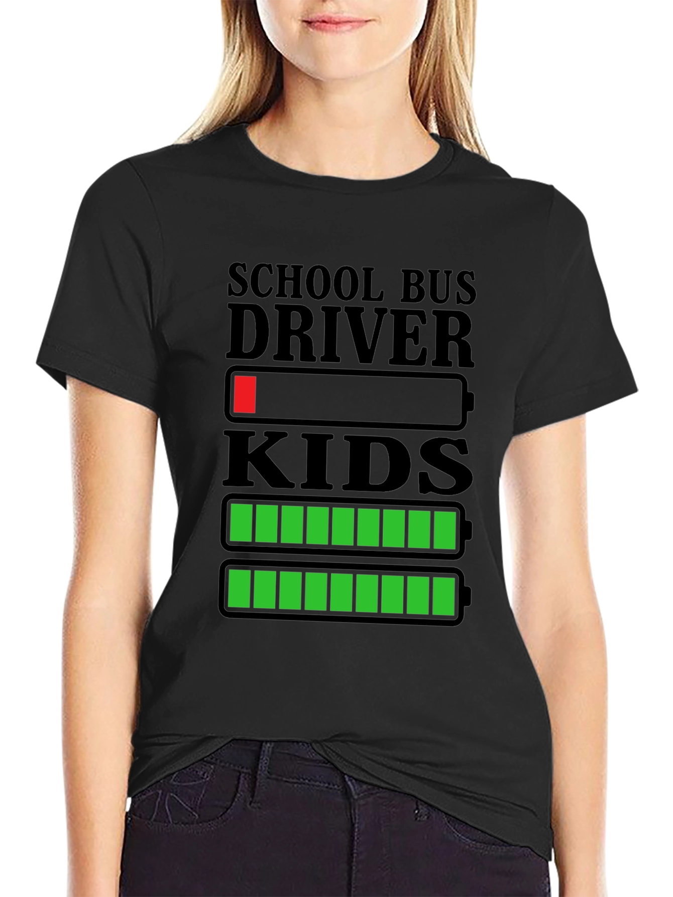 School Bus Driver T-Shirt - Battery Life Humor