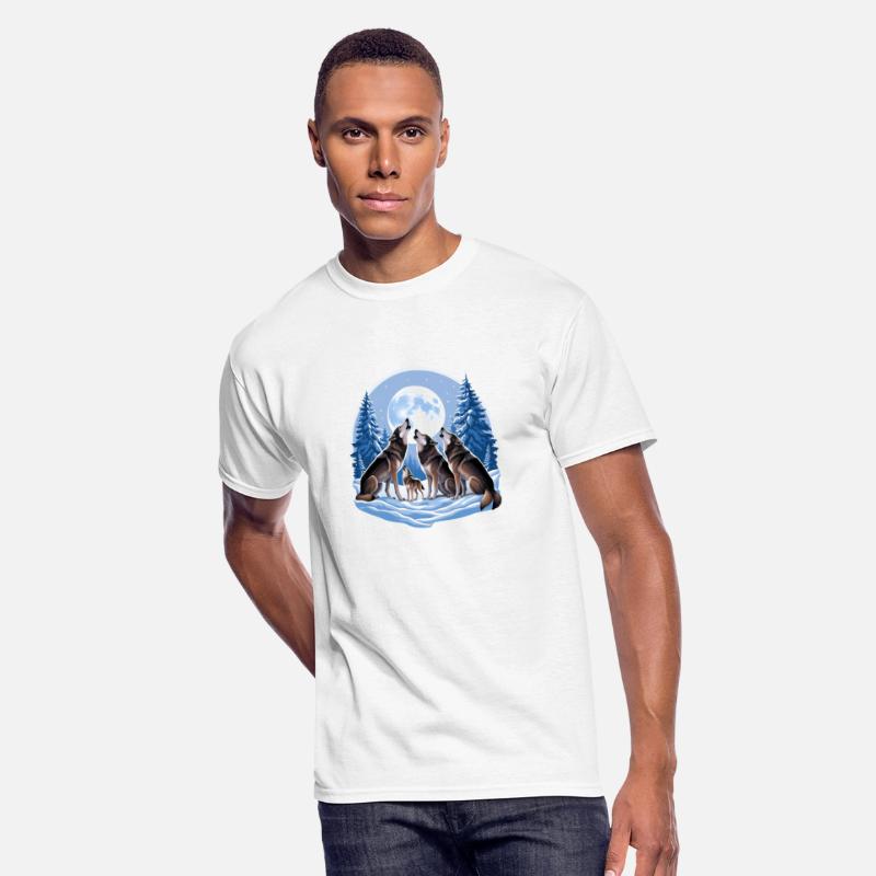 "Howling Under the Moon: Wolf Family in the Snowy