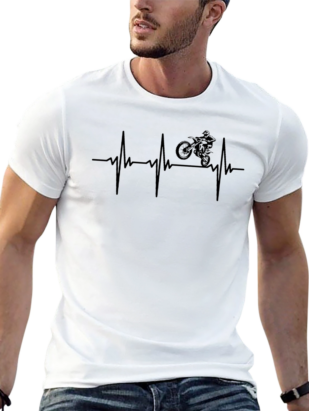 Motorcross Heartbeat Graphic Tee
