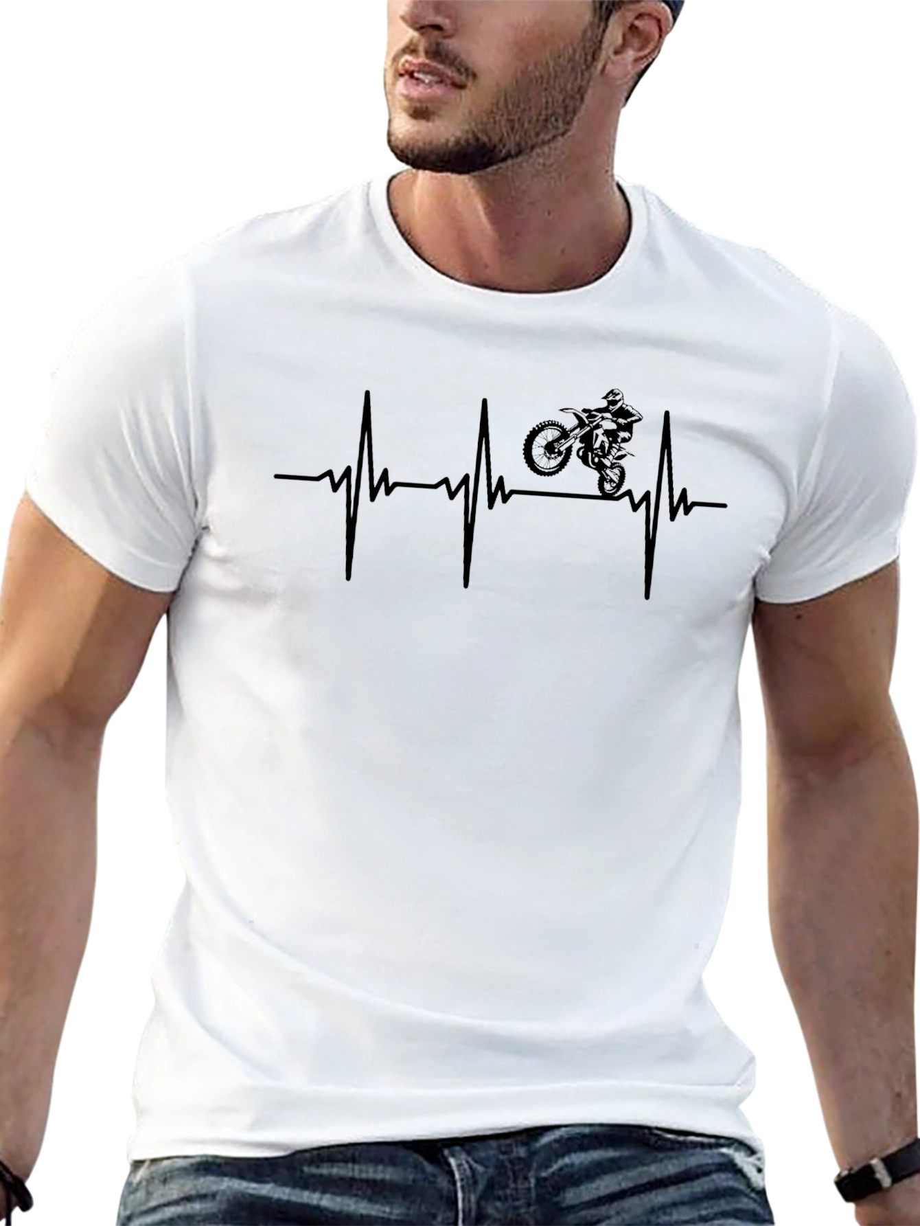 Motorcross Heartbeat Graphic Tee