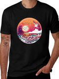 Ocean Sunset T-Shirt: Artistic Wave Design