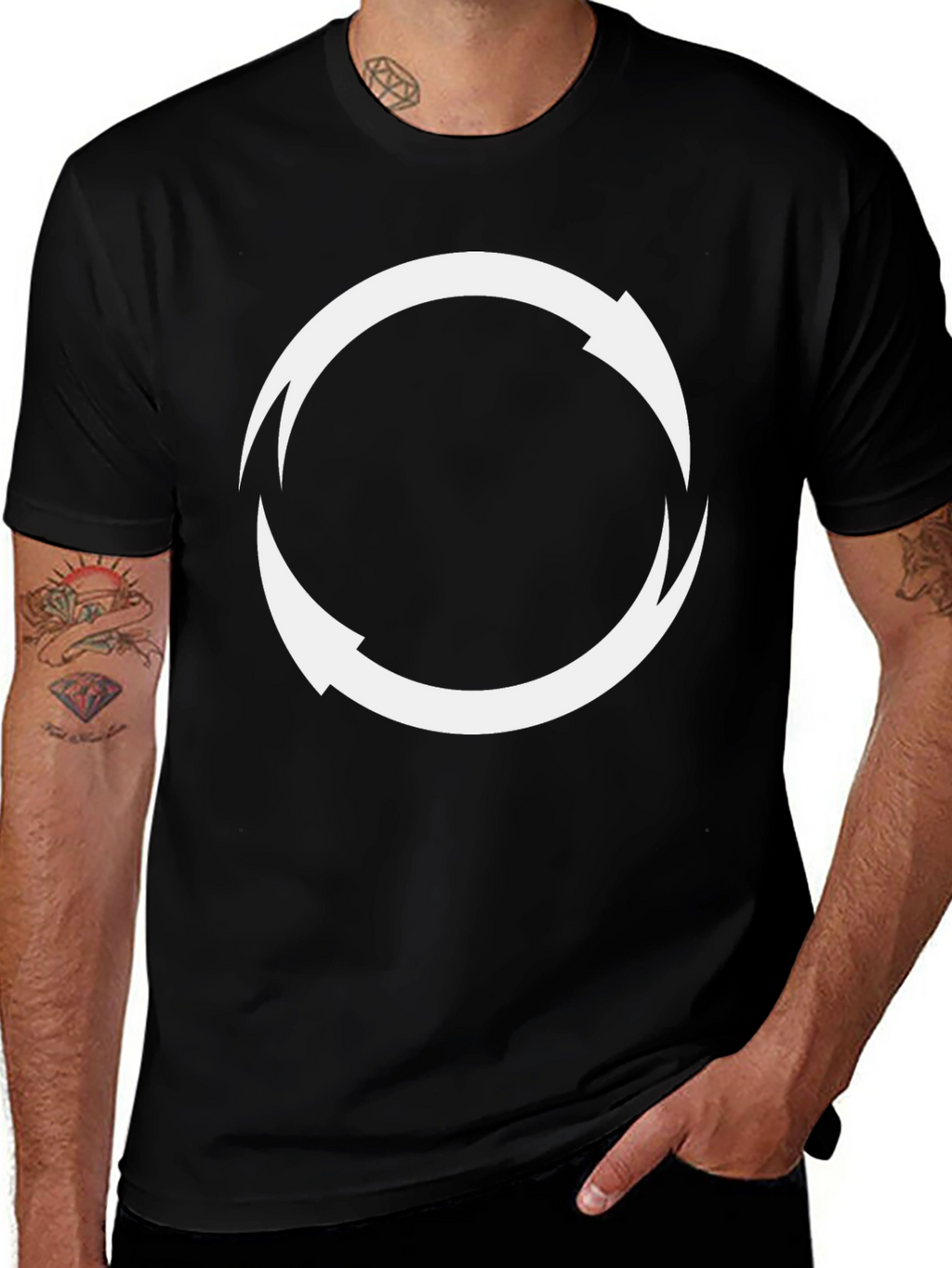 Circular Arrow Graphic Tee - Black