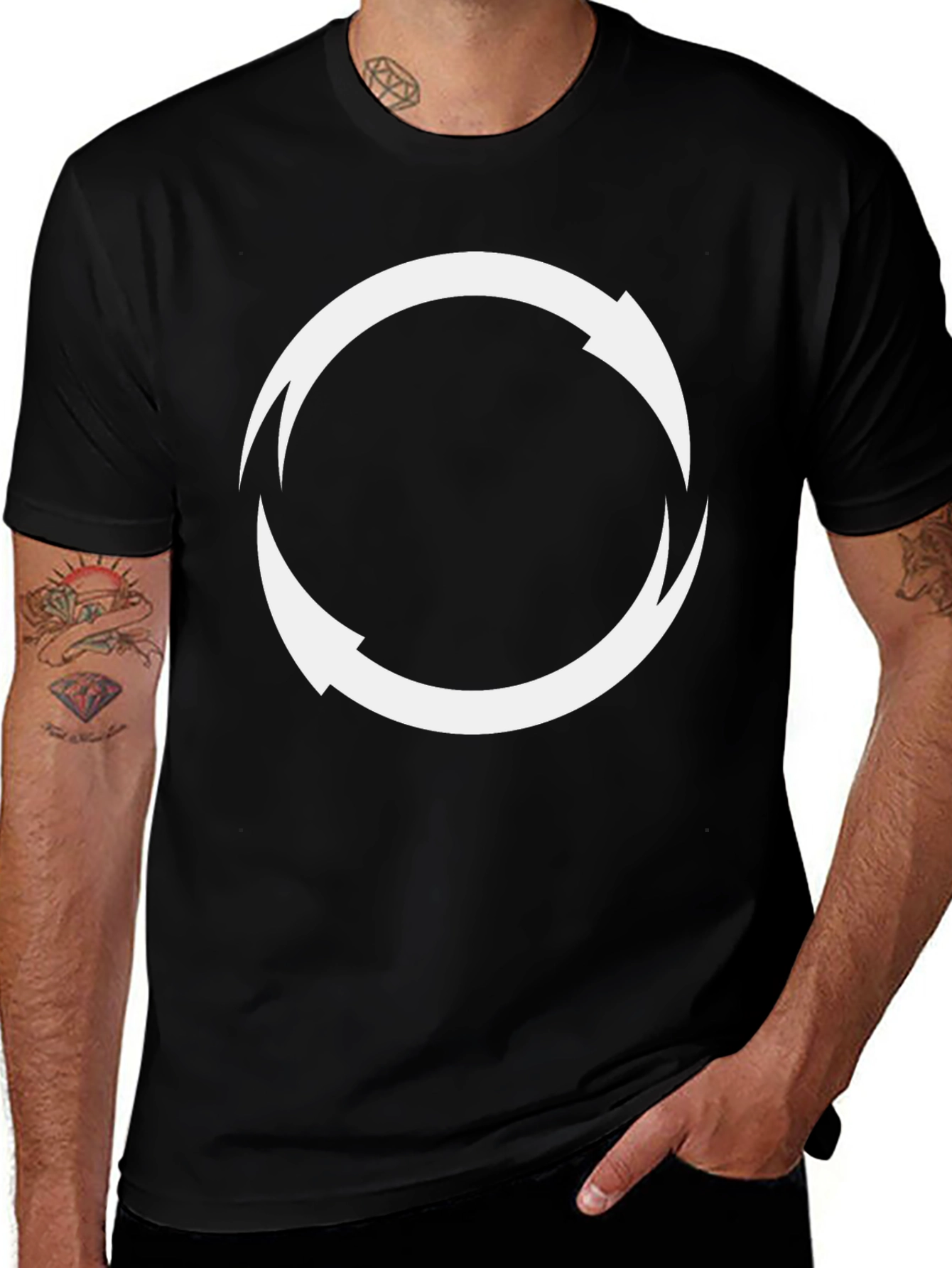 Circular Arrow Graphic Tee - Black