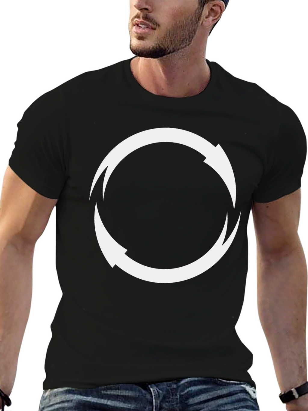 Circular Arrow Graphic Tee - Black