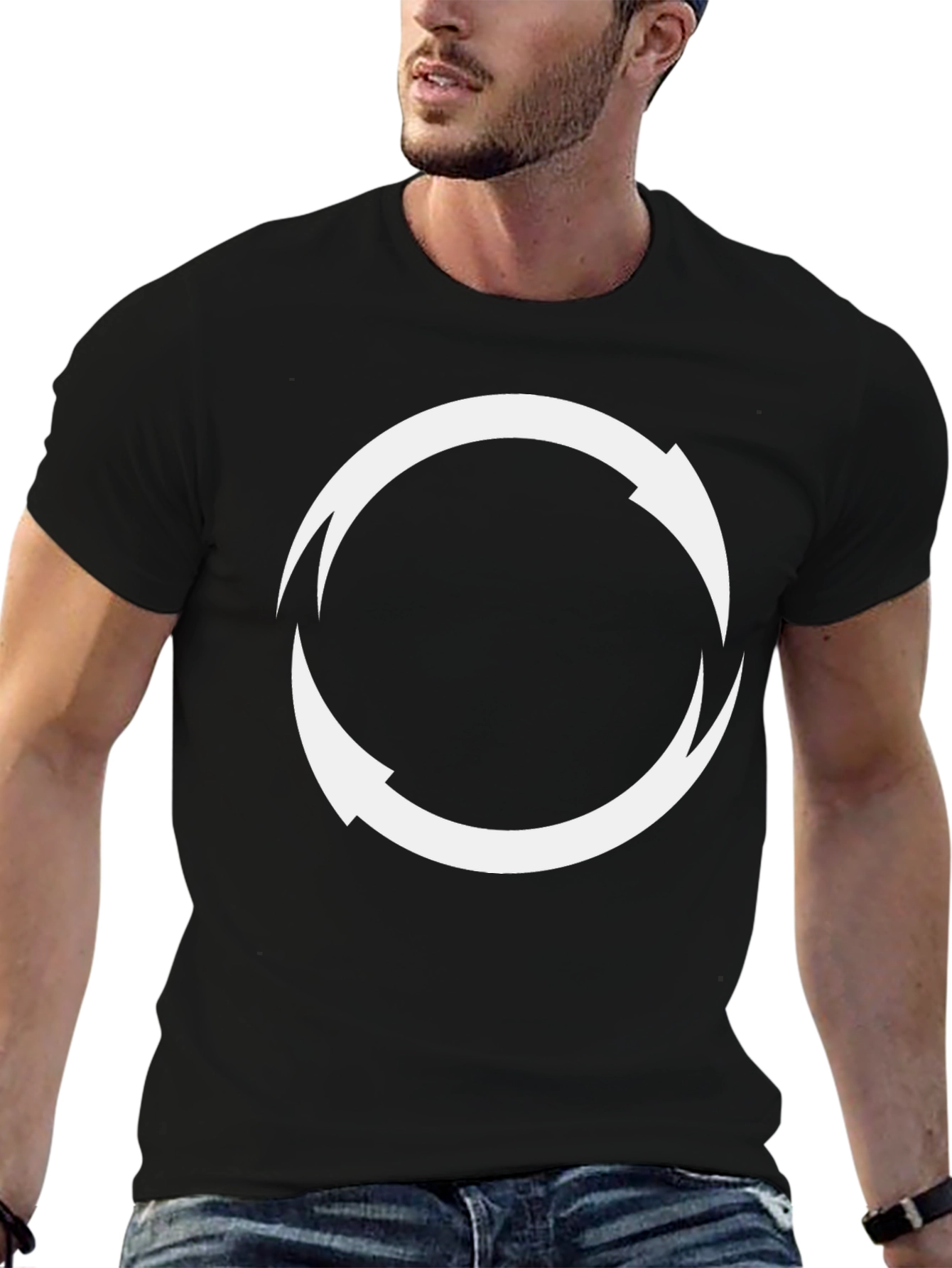 Circular Arrow Graphic Tee - Black