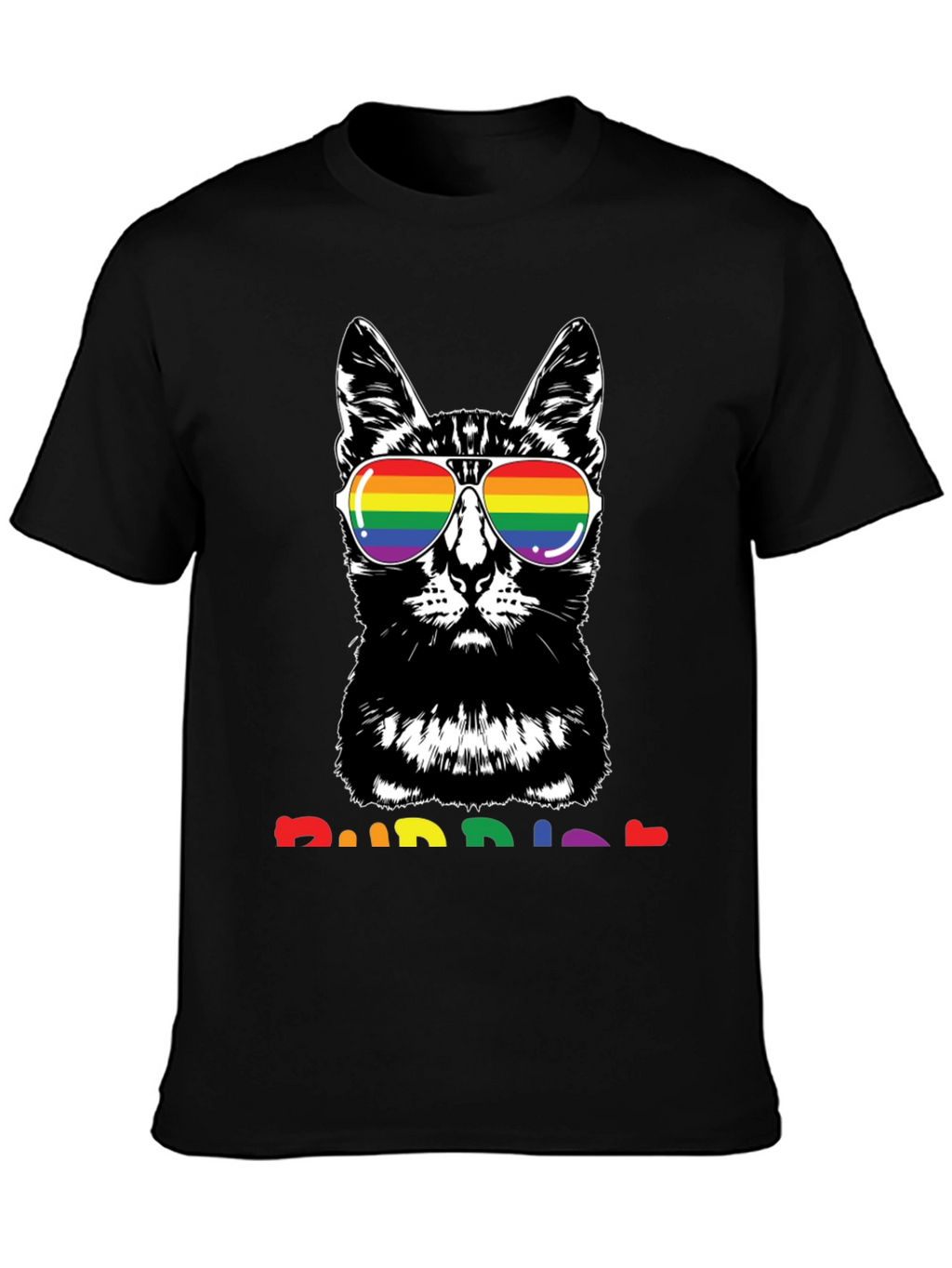 Cool Cat Pride T-Shirt with Rainbow Glasses