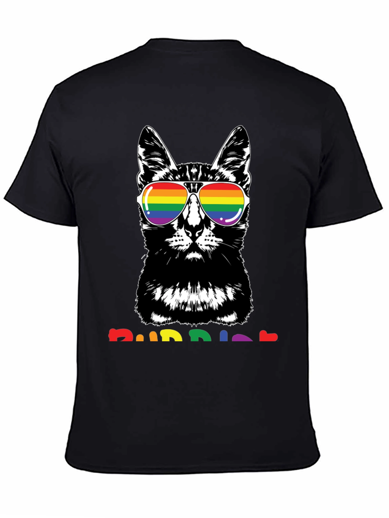 Cool Cat Pride T-Shirt with Rainbow Glasses