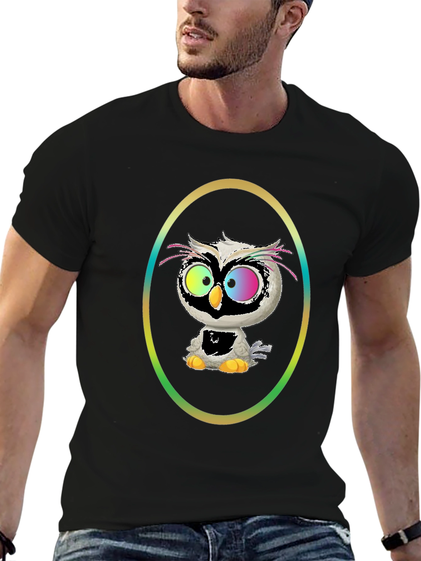 Owl Graphic Tee - Quirky Cartoon Bird