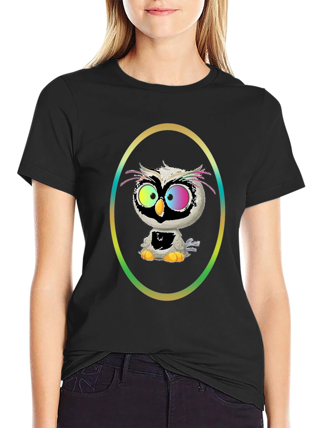 Owl Graphic Tee - Quirky Cartoon Bird
