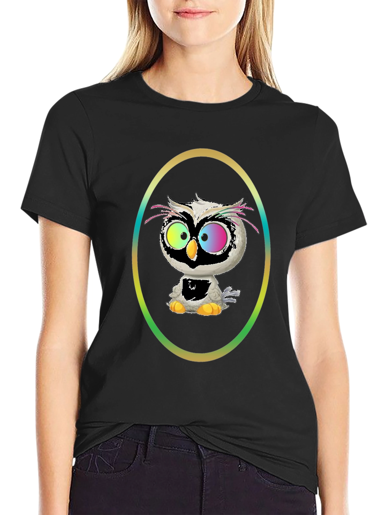 Owl Graphic Tee - Quirky Cartoon Bird
