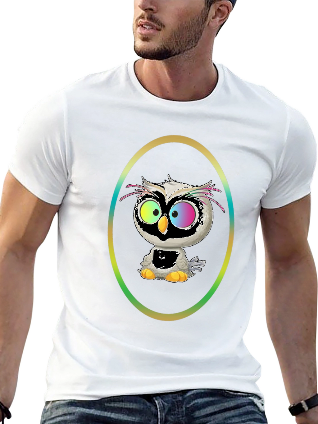 Owl Graphic Tee - Quirky Cartoon Bird