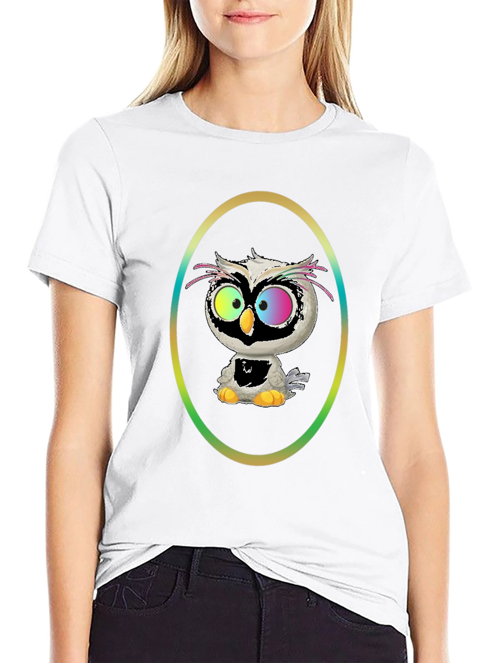 Owl Graphic Tee - Quirky Cartoon Bird