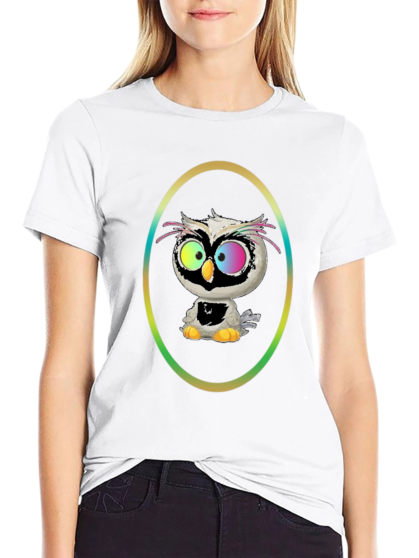 Owl Graphic Tee - Quirky Cartoon Bird