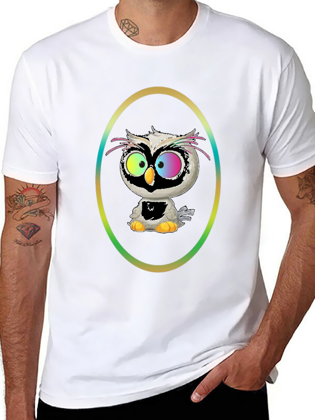 Owl Graphic Tee - Quirky Cartoon Bird