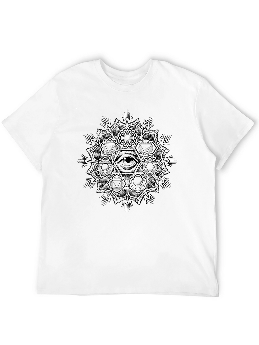 Mystic Eye Mandala Mens Black T-Shirt