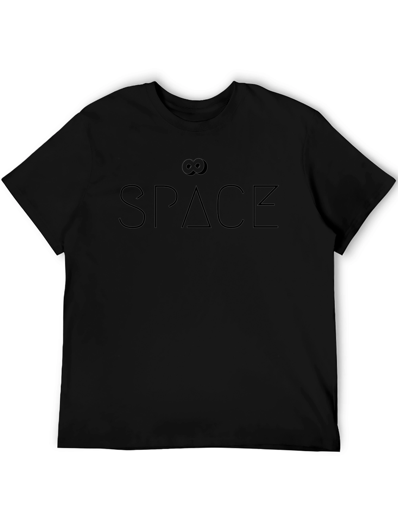 Space Graphic Print Tee - Classic Black Cotton
