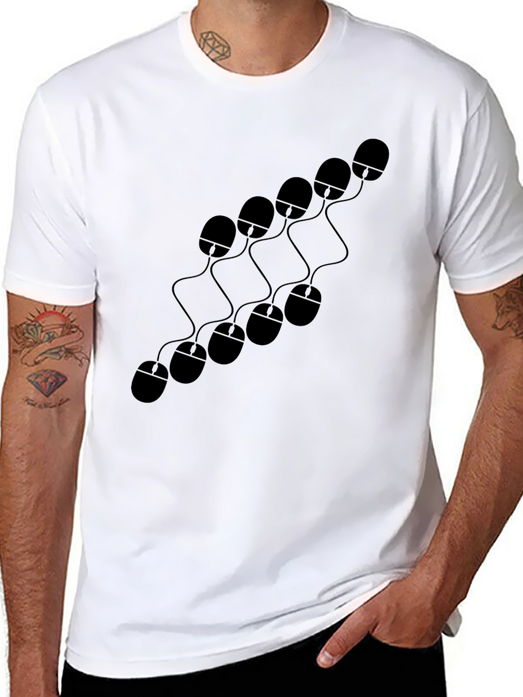 Computer Mouse Pattern Graphic T-Shirt