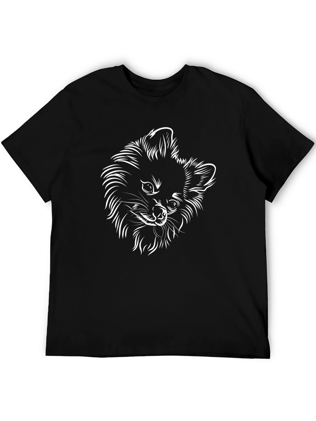Dog Sketch Graphic Black T-Shirt