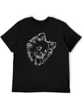 Dog Sketch Graphic Black T-Shirt