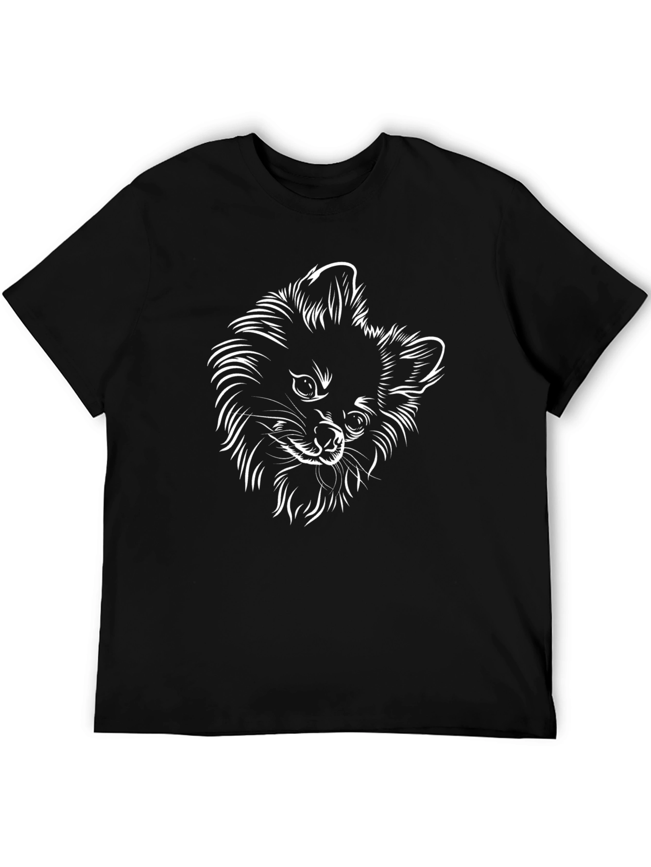 Dog Sketch Graphic Black T-Shirt